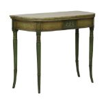 A Regency style side table with Siena marble top on a later painted base,