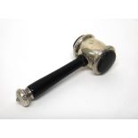 A silver mounted gavel, Birmingham 1969 by Turner and Simpson,