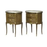 A pair of Louis XV style gilt metal mounted kingwood,