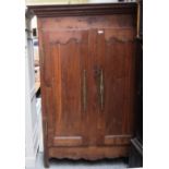 An early 19th century French chestnut two door armoire, 147cm wide x 200cm high.