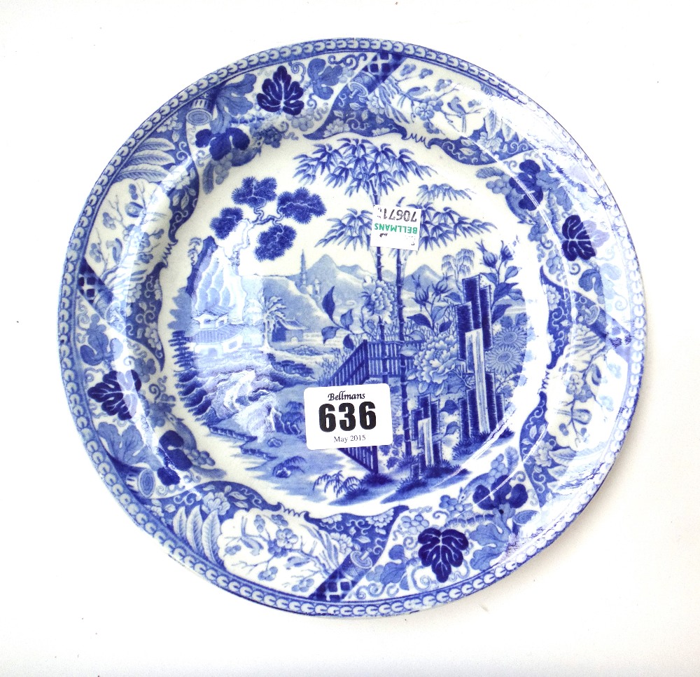 A group of Staffordshire blue and white printed earthenware, 19th century,