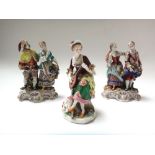 A group of twelve Continental porcelain figures,