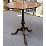 A 19th century mahogany pie crust snap-top occasional table on tripod base, 61cm wide.