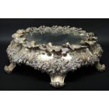 A silver plated mirrored plateau base, circa 1870 probably by Elkington & Co,