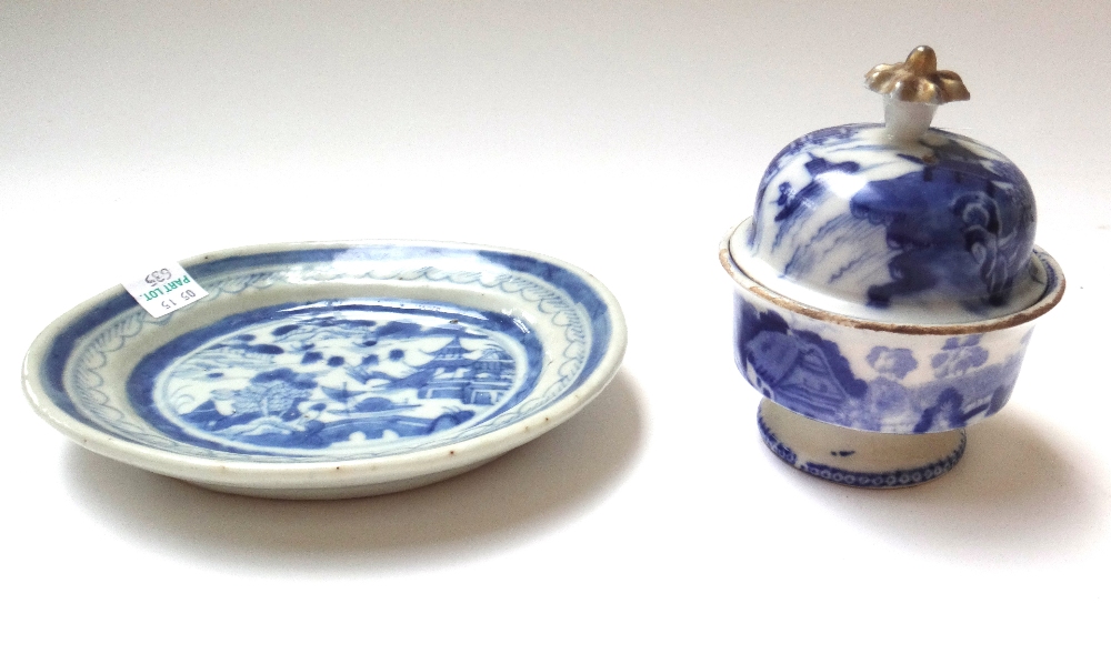A group of European and Oriental blue and white ceramics, late 18th/19th century,