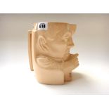 An Ashtead pottery character jug by Percy Metcalfe depicting Stanley Baldwin, Ltd Edition 715/1000,