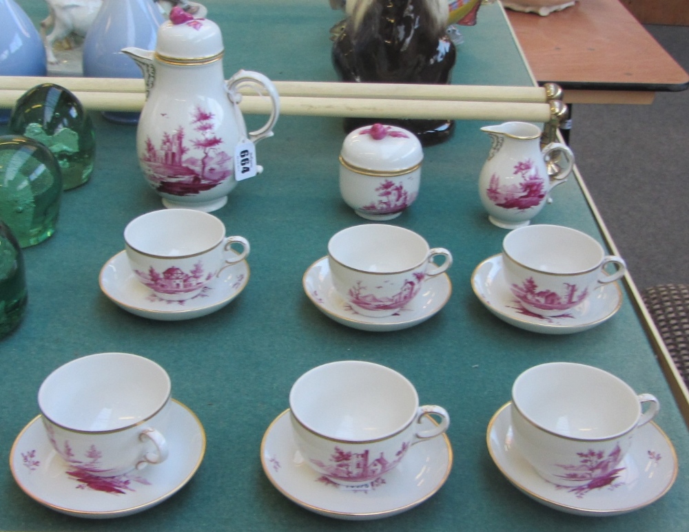 A Hochst porcelain six piece coffee service, 20th century, - Image 2 of 4