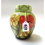 A Moorcroft pottery ginger jar and cover, late 20th century,