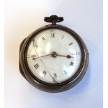A gentleman's pear cased, openfaced pocket watch, the gilt fusee movement with a verge escapement,