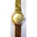 A gentleman's 18ct gold circular cased Eterna-Matic 3000 bracelet wristwatch,