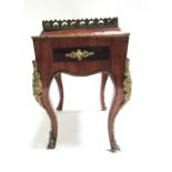 A 19th century French gilt metal mounted kingwood and rosewood miniature rectangular jardiniere on