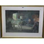 Charles Collins (1851-1921), The Blacksmith's Forge, watercolour, signed, 37cm x 53cm.