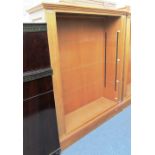 A 20th century oak floor standing open bookcase on plinth base, 125cm wide.