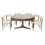 A 1960's Brazilian rosewood circular dining table designed by Robert Heritage for Archie Shaw,