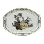 A Meissen shaped oval tray, Academic period, circa 1760-70,