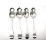 A pair of silver Hanoverian pattern bottom marked tablespoons,