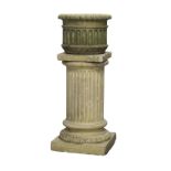 A 19th century Blashfield style urn on stand, each part with fluted decoration, 107cm high.