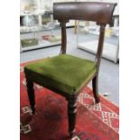 A matched set of six early 19th century rosewood and faux painted rosewood dining chairs,