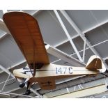 A large scale wooden model aeroplane, late 20th century (lacking motor), with propellor,