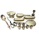 Foreign wares, comprising; a lady's four piece dressing set, comprising; a hand mirror,