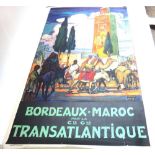 A vintage travel poster; Bordeaux-Maroc Par La Cie Gle Transatlantique by Jeanne Thil,