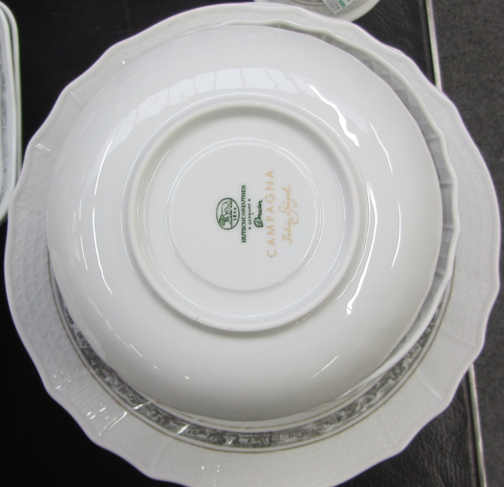 A Hutschenreuther porcelain part dinner, tea and coffee service decorated in the 'Campagna' pattern, - Image 3 of 7