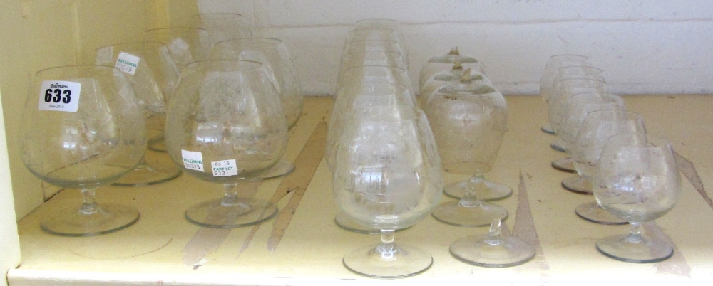 A part suite of Venetian table glass, 1940's,