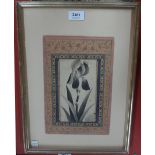 A drawing of an iris, Iran, late 18th/early 19th century, after Muhammad Hadi, black ink on paper,