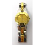 A gentleman's steel and gilt Baume & Mercier bracelet wristwatch,