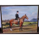 Molly Maurice Latham (1900-1997), Major Henry Kenny Clough on 'Peter', oil on board,