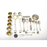 Silver, comprising; a pair Old English pattern tablespoons, six further spoons,