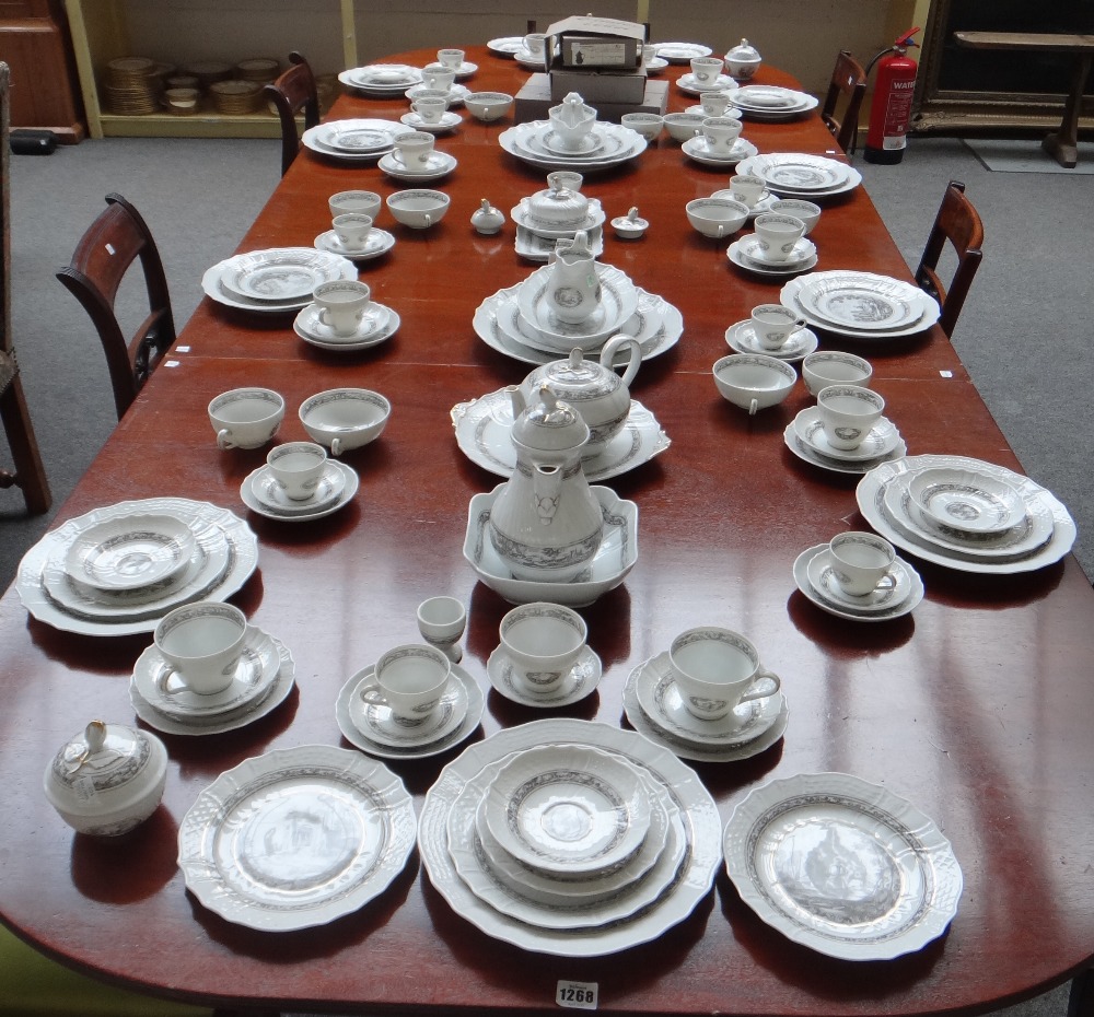 A Hutschenreuther porcelain part dinner, tea and coffee service decorated in the 'Campagna' pattern, - Image 4 of 7