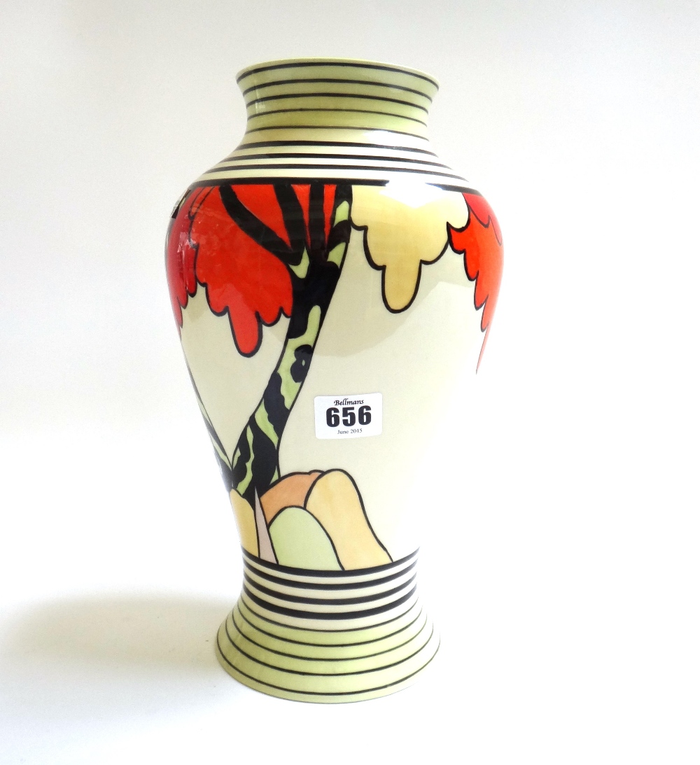 A Royal Staffordshire, Clarice Cliff baluster vase, Mai Ping shape,