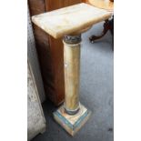 A French onyx and champlevé enamel mounted pedestal column,