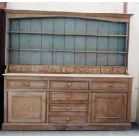 An 18th century style painted pine dresser,