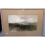 Edmund Morison Wimperis (1834-1900), On the Moors, watercolour, signed with initials ad dated '77,