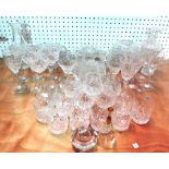 A collection of Royal Brierley glass, including drinking glasses, decanters, vases,