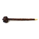 A large rootwood opium pipe, 19th century,
