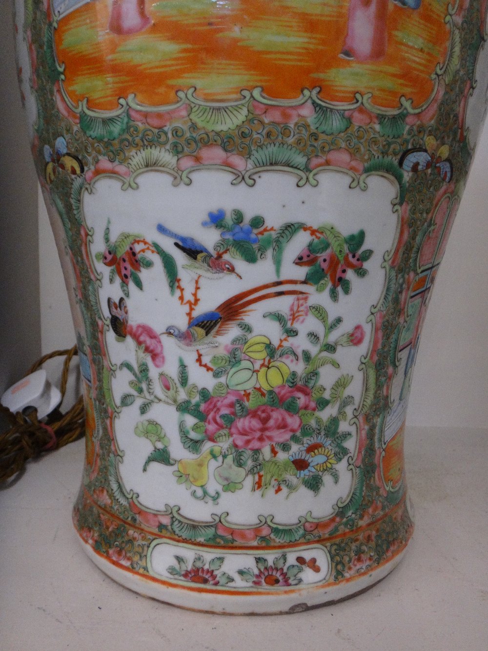 A Canton porcelain famille- rose baluster vase, late 19th century, - Image 6 of 8