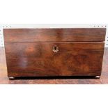 A rosewood rectangular box, locked, 33cm wide and an Edwardian marquetry inlaid mahogany tray,