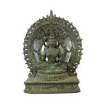 A Kerala bronze figure of Gajalakshmi, South India, 16th/17th century,