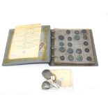 A collection of foreign and British coins, to include; Chinese cash, a Hong Kong 50 cents 1905,