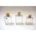 A French ivory part dressing table set, early 20th century, of canted form,