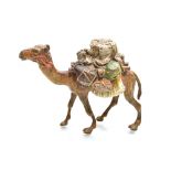 An Austrian cold painted bronze figure of a camel, early 20th century,