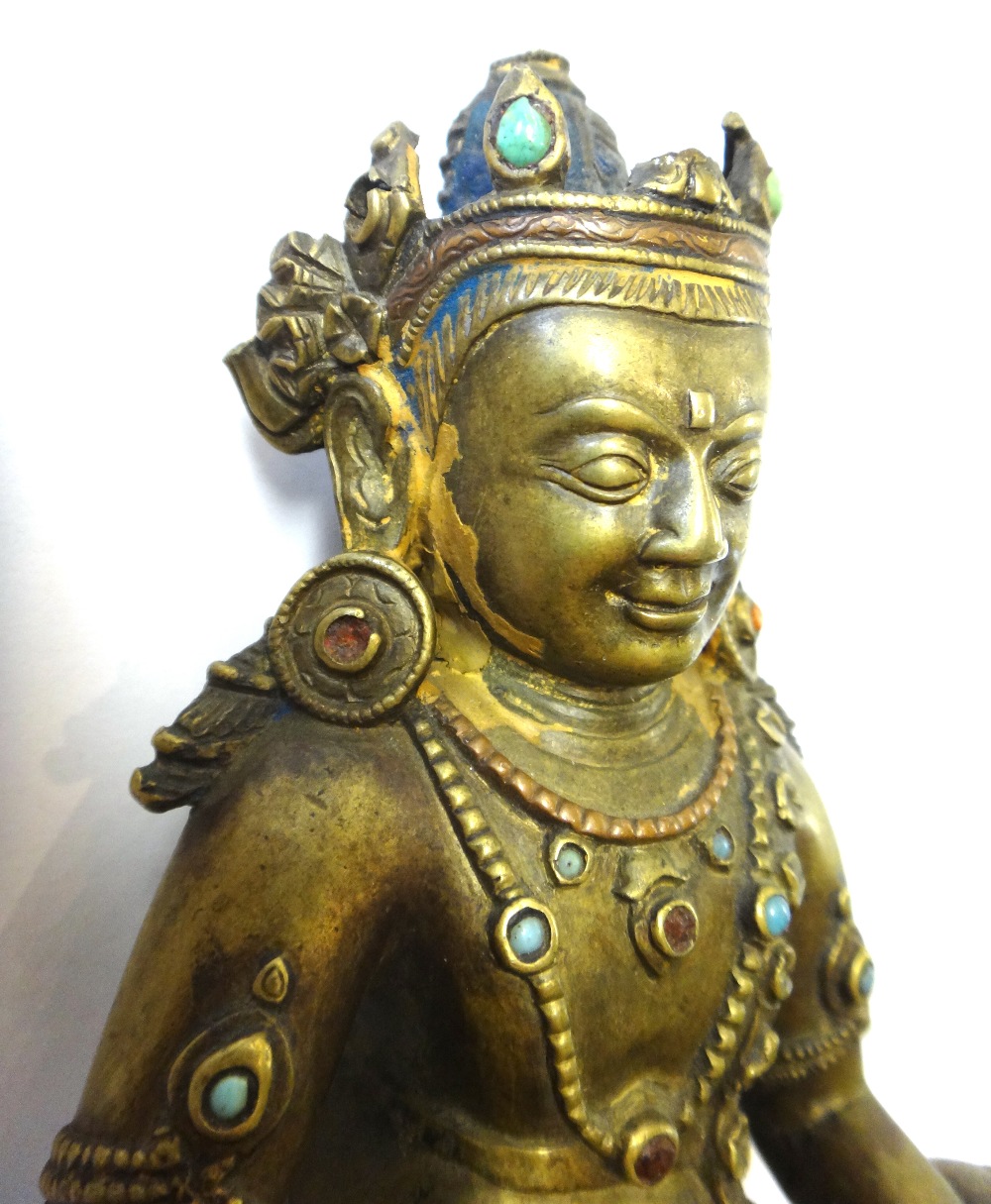 A good Tibetan cast brass figure of Kubera, circa 15th century, - Image 2 of 15