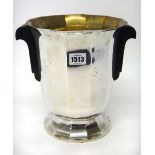 A twin handled champagne bucket or wine cooler, of panelled Art Deco form,