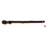 An unusual sailor's treen line thrower or cosh baton, 19th century,