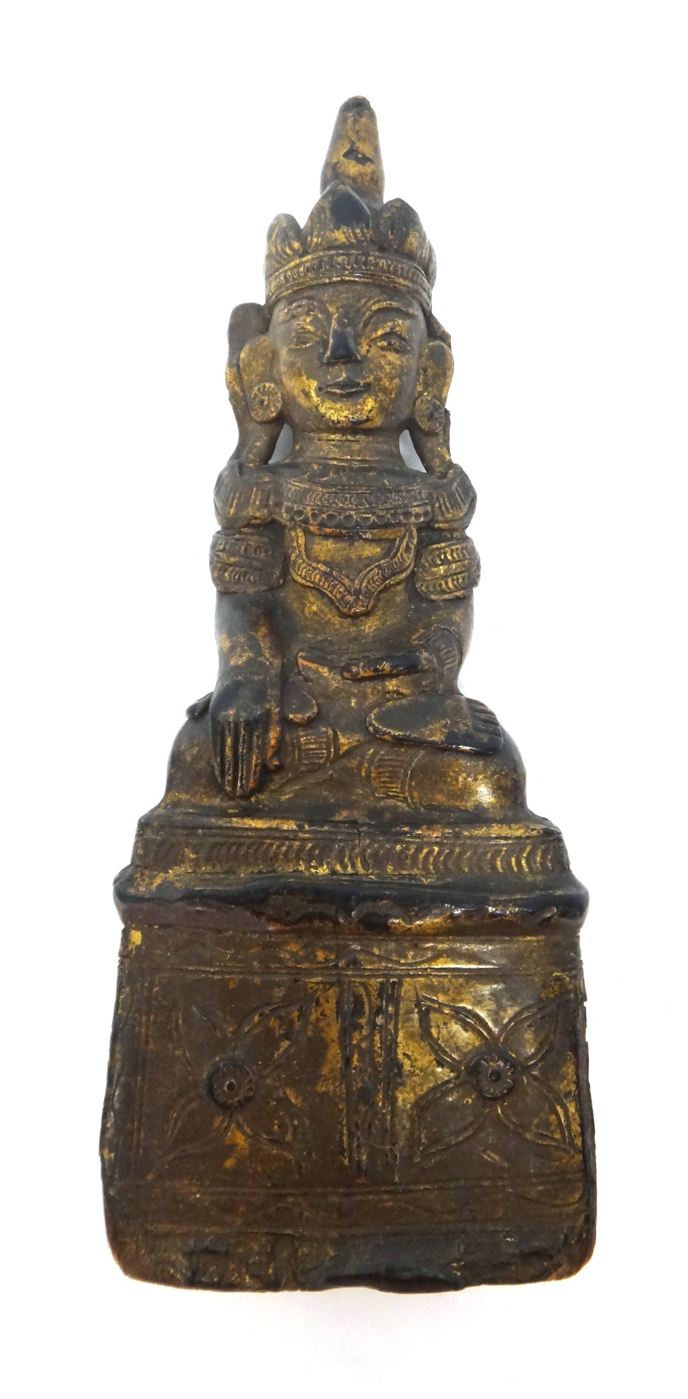 A group of three small Thai bronze buddha heads, probably circa 14th century, tallest 11cm. - Image 9 of 10