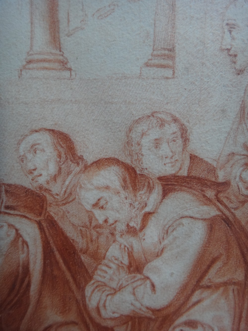 Italian School (18th century), Figures in prayer, red chalks, 29cm x 32cm. - Image 4 of 7