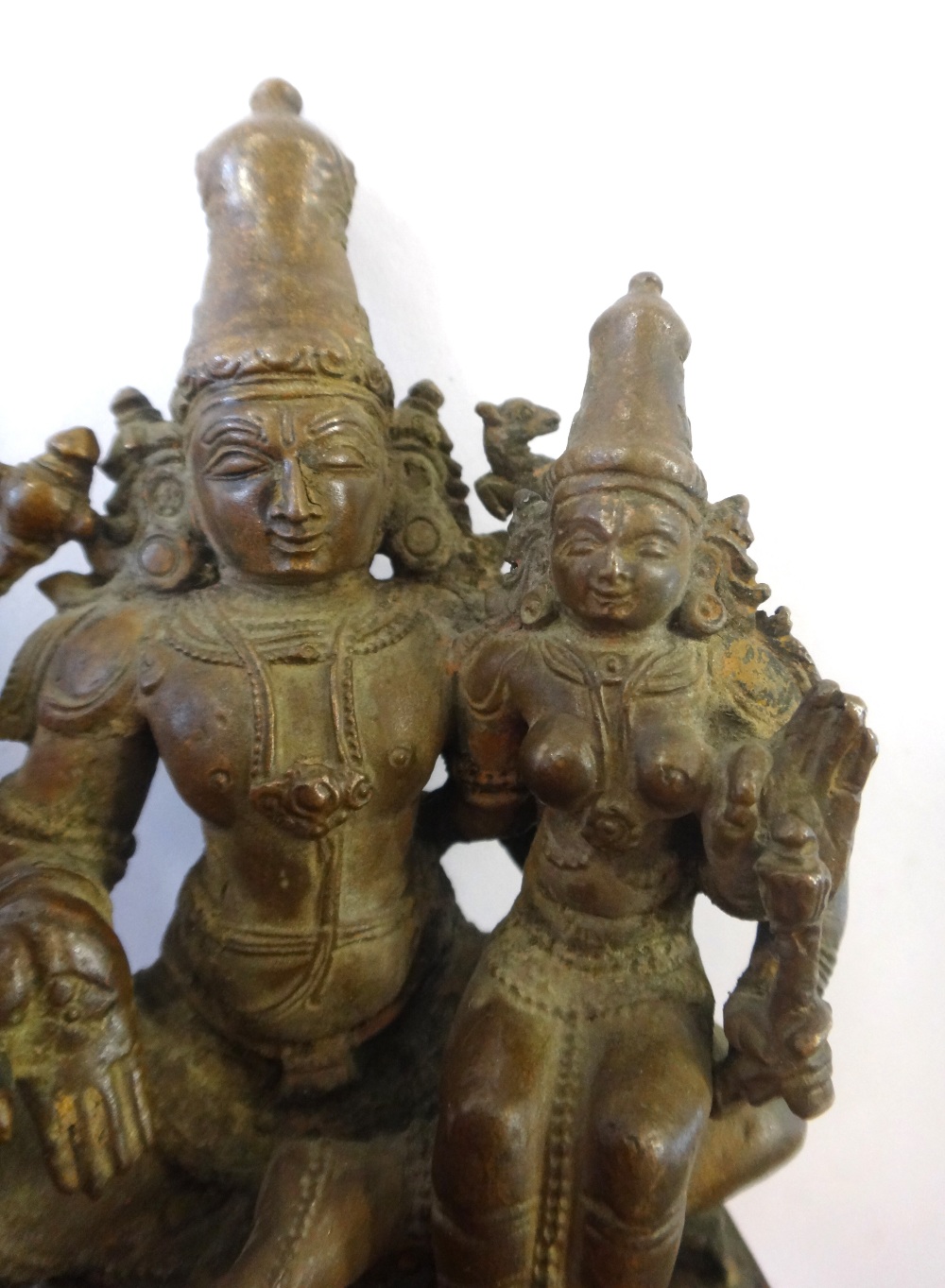 A bronze group of Shiva and Parvati, South India, 19th century, - Image 2 of 9